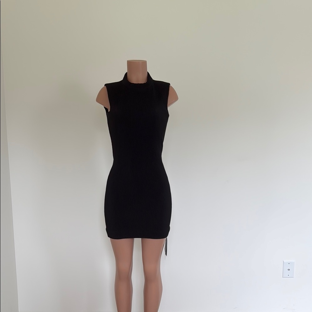 Neil Barrett Black Sleeveless Bodycon Mini Dress